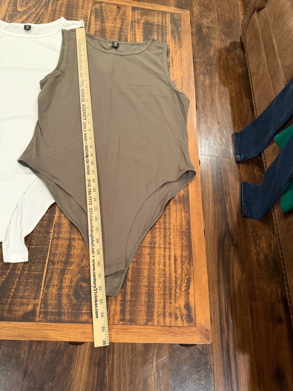 SHEIN White and Sage Green Sleeveless Bodysuit Duo - Picture 3 of 11